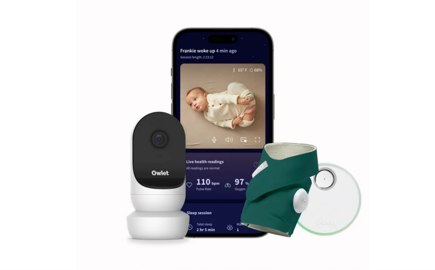 Owlet® Dream Duo 2 Smart Baby Monitor: FDA-Cleared Dream Sock® plus Cam 2 HD WiFi Video