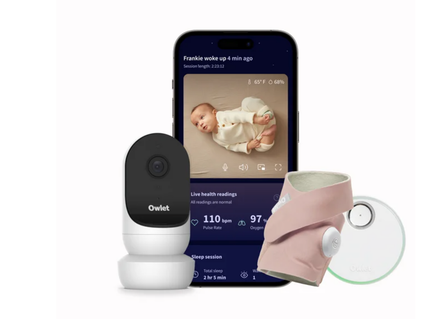 Owlet® Dream Duo 2 Smart Baby Monitor: FDA-Cleared Dream Sock® plus Cam 2 HD WiFi Video