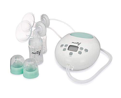 Motif Medical Luna with Battery Double Electric Breast Pump, Portable Breast Pump with Battery - Easy to Use, Quiet Motor, Built-in LED Night Light